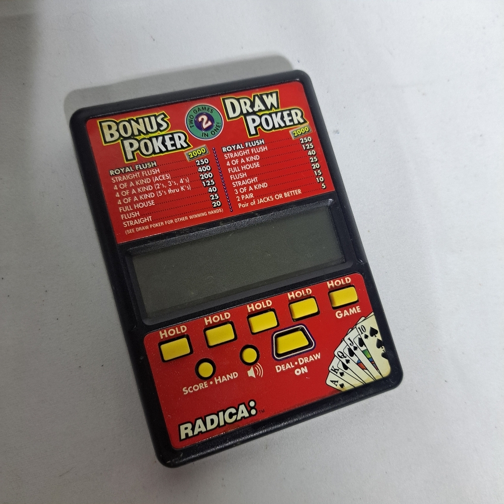 Radica Bonus Poker & Draw Poker 2 In 1 Electronic Handheld Model‎ 517 Tested